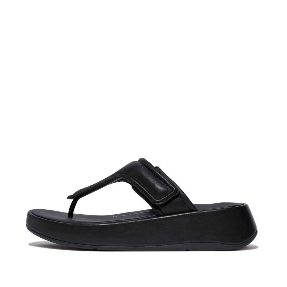 FitFlop FitFlop F-Mode Adjustable Padded-Leather Flatform Sandal Black 4 