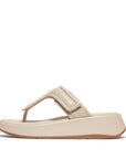 Adjustable Padded-Leather Flatform F-MODE Microwobbleboard Stone Beige 4