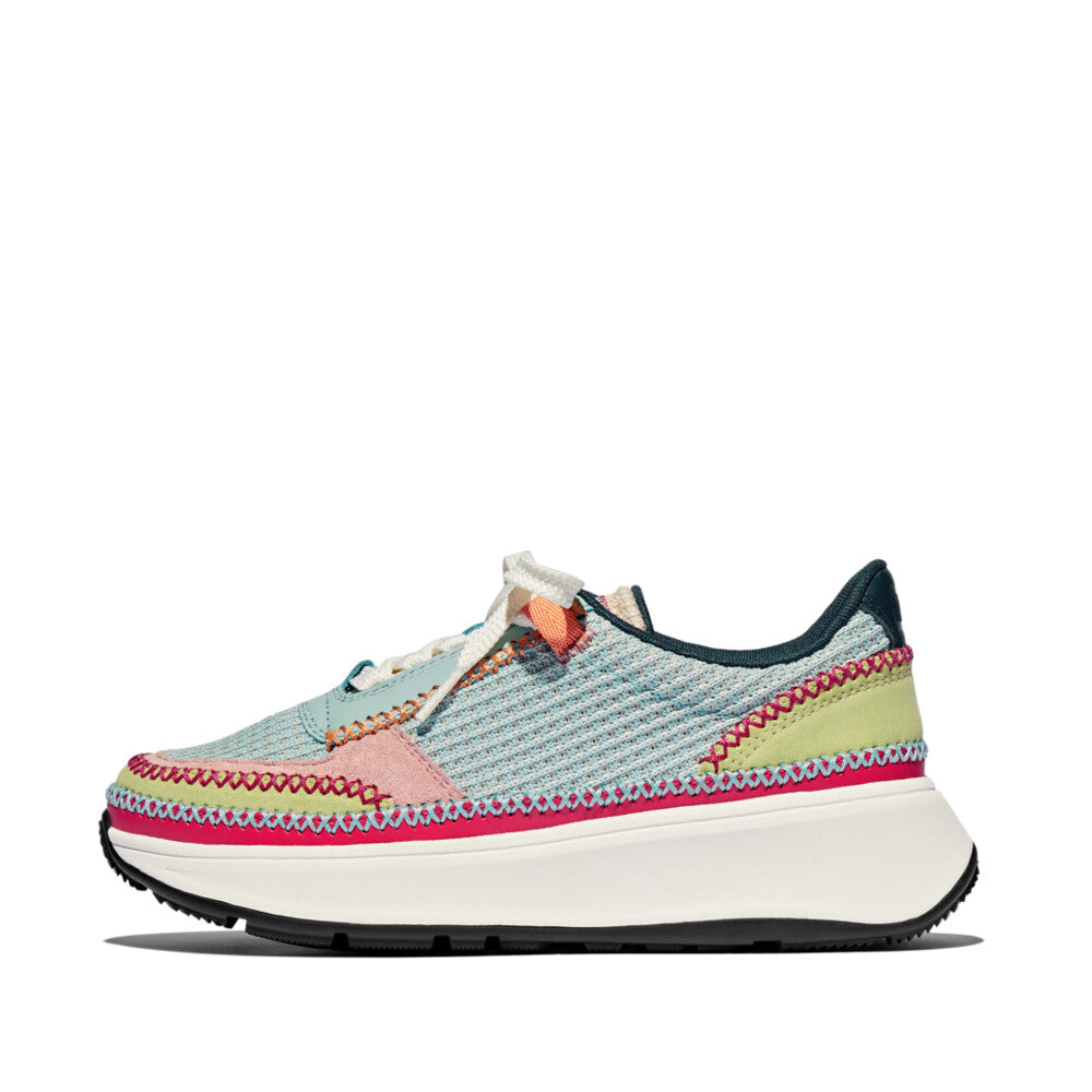Cross-Stitch Knit/Suede/Leather Flatform Trainers F-MODE Microwobbleboard Tutti Frutti Mix 4