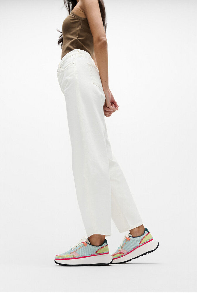 Cross-Stitch Knit/Suede/Leather Flatform Trainers F-MODE Microwobbleboard