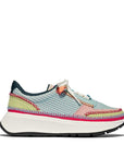 FitFlop F-MODE Cross-Stitch Knit/Suede/Leather Flatform Trainers Sneaker Tutti Frutti Mix Regular 6