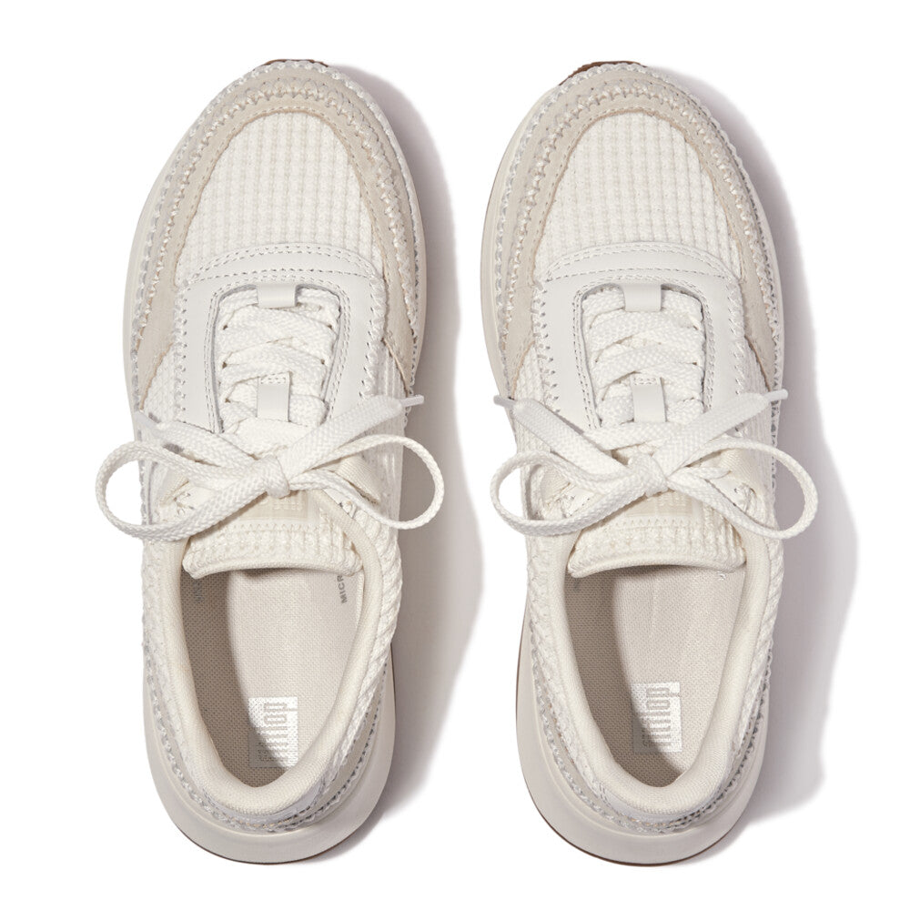 Cross-Stitch Knit/Suede/Leather Flatform Trainers F-MODE Microwobbleboard