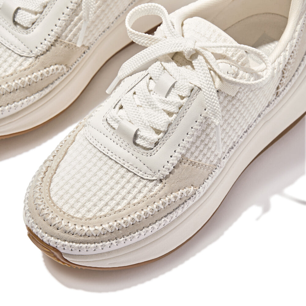 Cross-Stitch Knit/Suede/Leather Flatform Trainers F-MODE Microwobbleboard