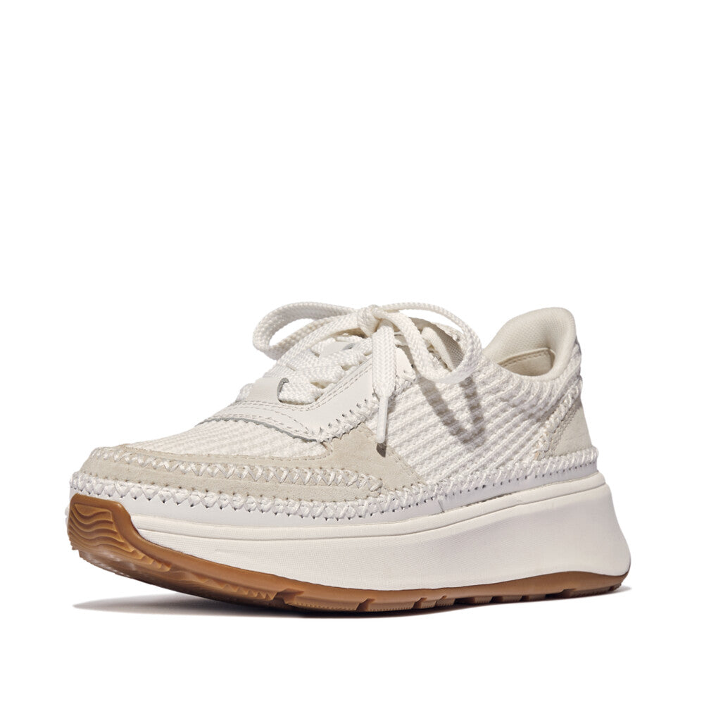Cross-Stitch Knit/Suede/Leather Flatform Trainers F-MODE Microwobbleboard
