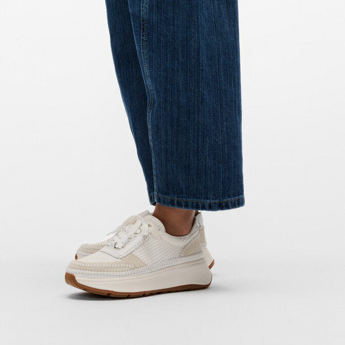 Cross-Stitch Knit/Suede/Leather Flatform Trainers F-MODE Microwobbleboard