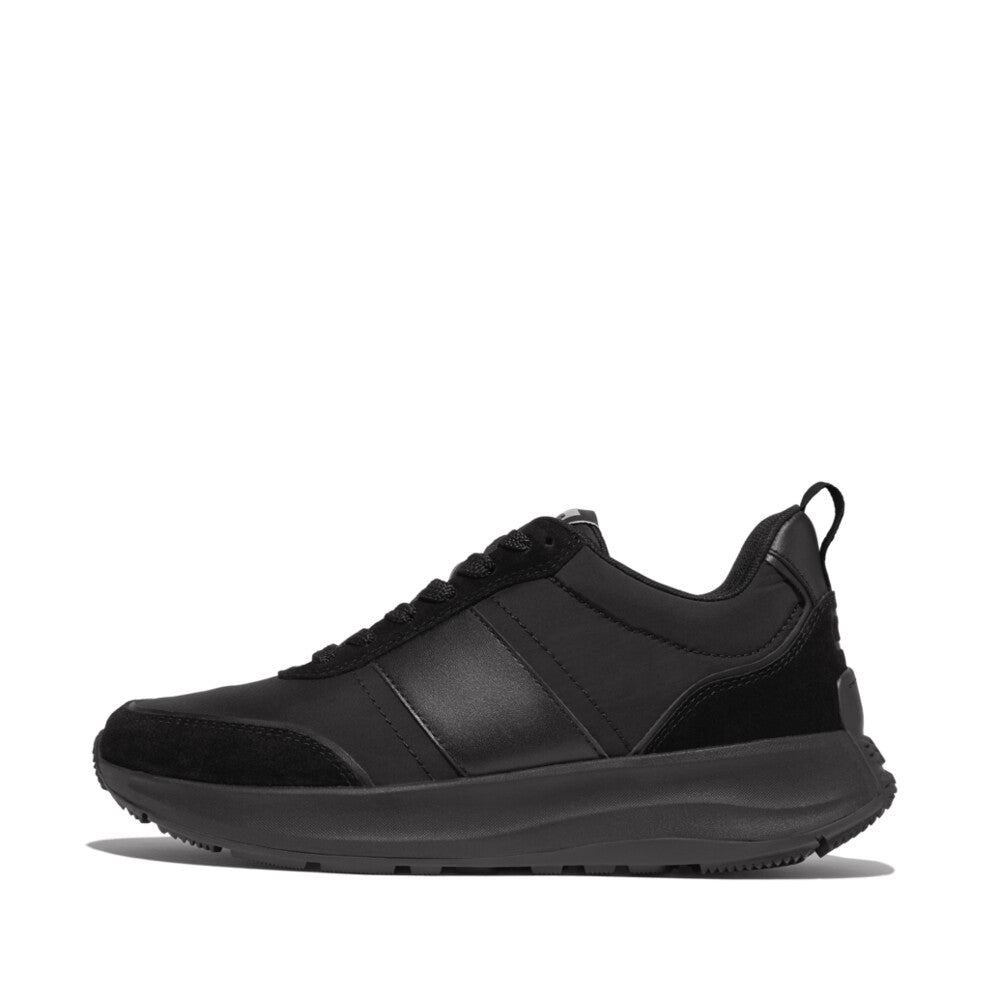 Flow Fabric/Suede/Leather Flatform Trainers F-MODE Microwobbleboard Black 3