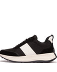 Flow Fabric/Suede/Leather Flatform Trainers F-MODE Microwobbleboard Black/White 8