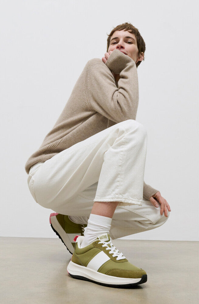 Flow Fabric/Suede/Leather Flatform Trainers F-MODE Microwobbleboard