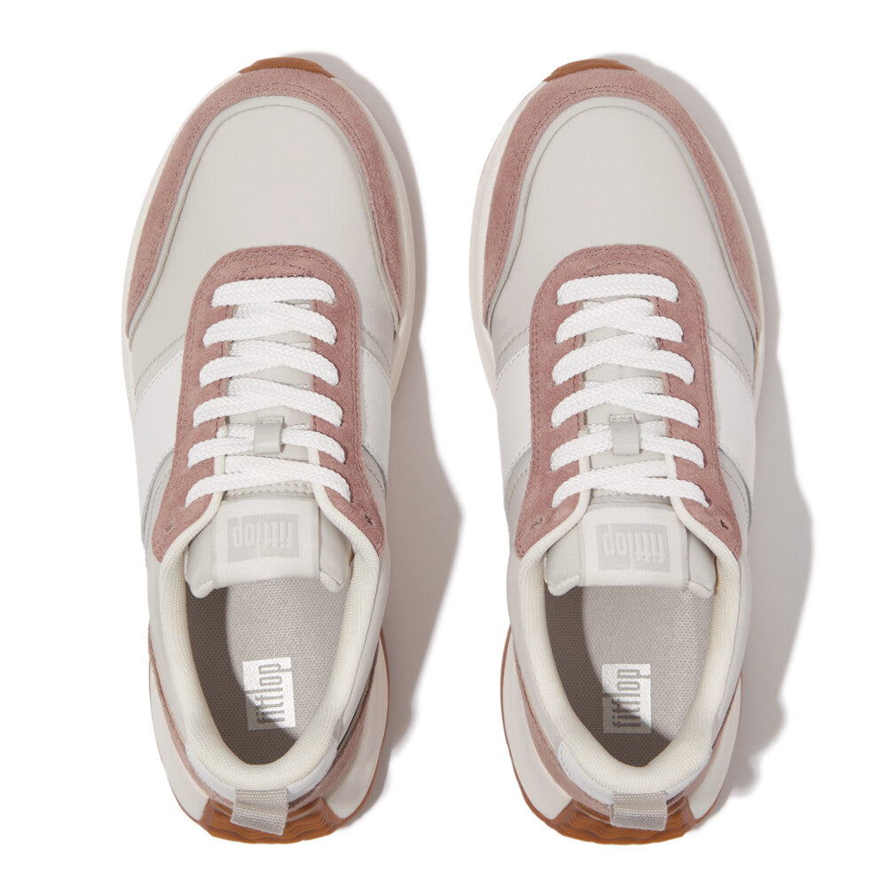 FitFlop FitFlop F-Mode Flow Fabric/Suede/Leather Flatform Trainers Sneaker   