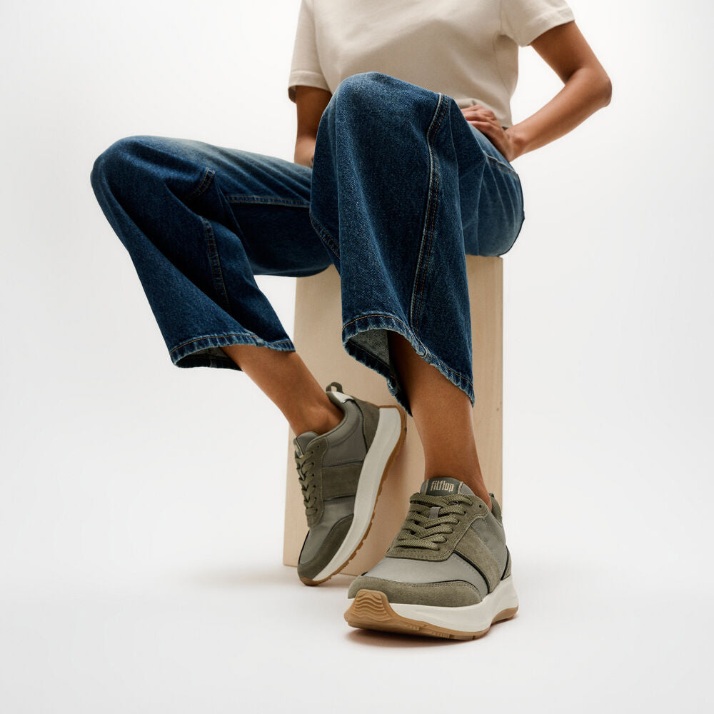 FitFlop F-Mode Flow Mesh Metalic Trainers