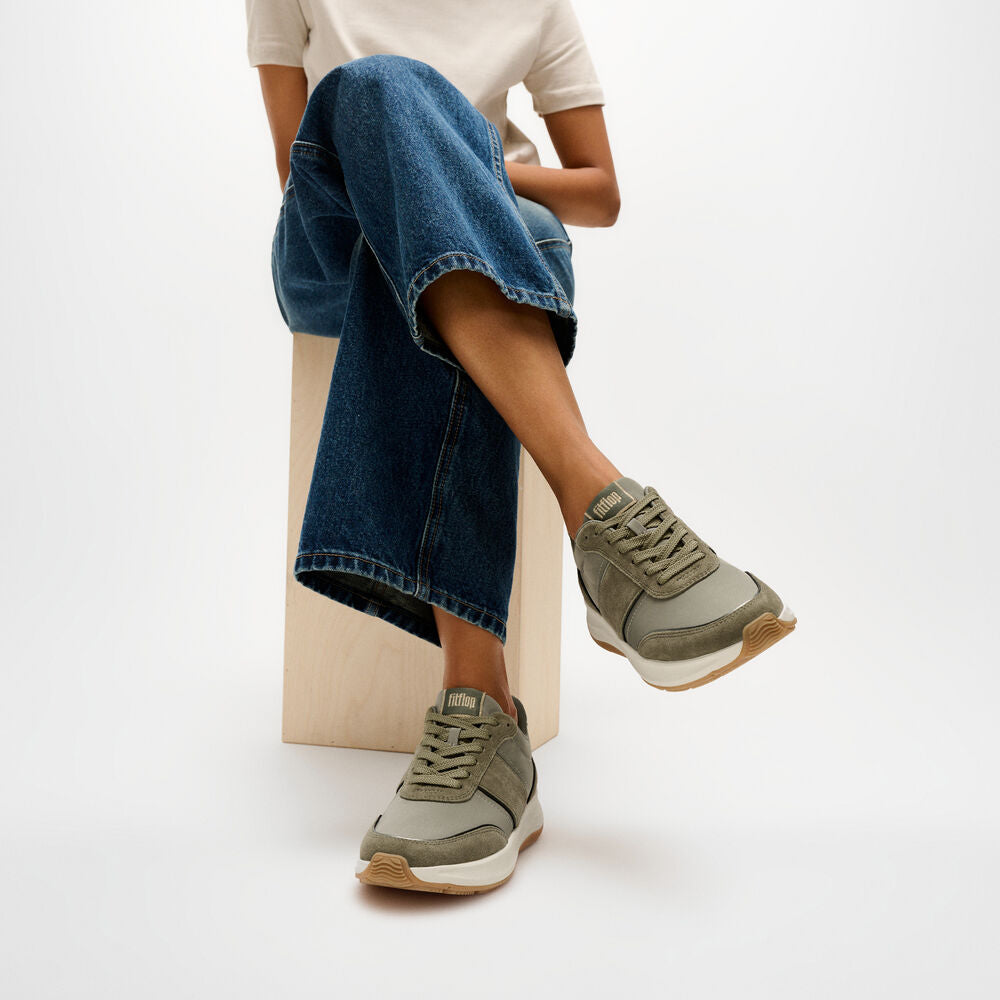 FitFlop F-Mode Flow Mesh Metalic Trainers