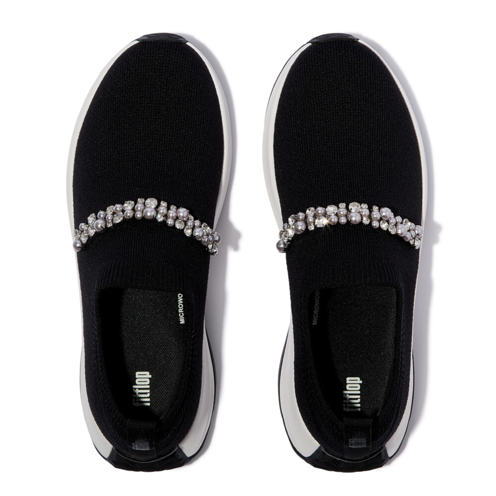 FITFLOP F-MODE Flow Pearl and Crystal Knit SNEAKER