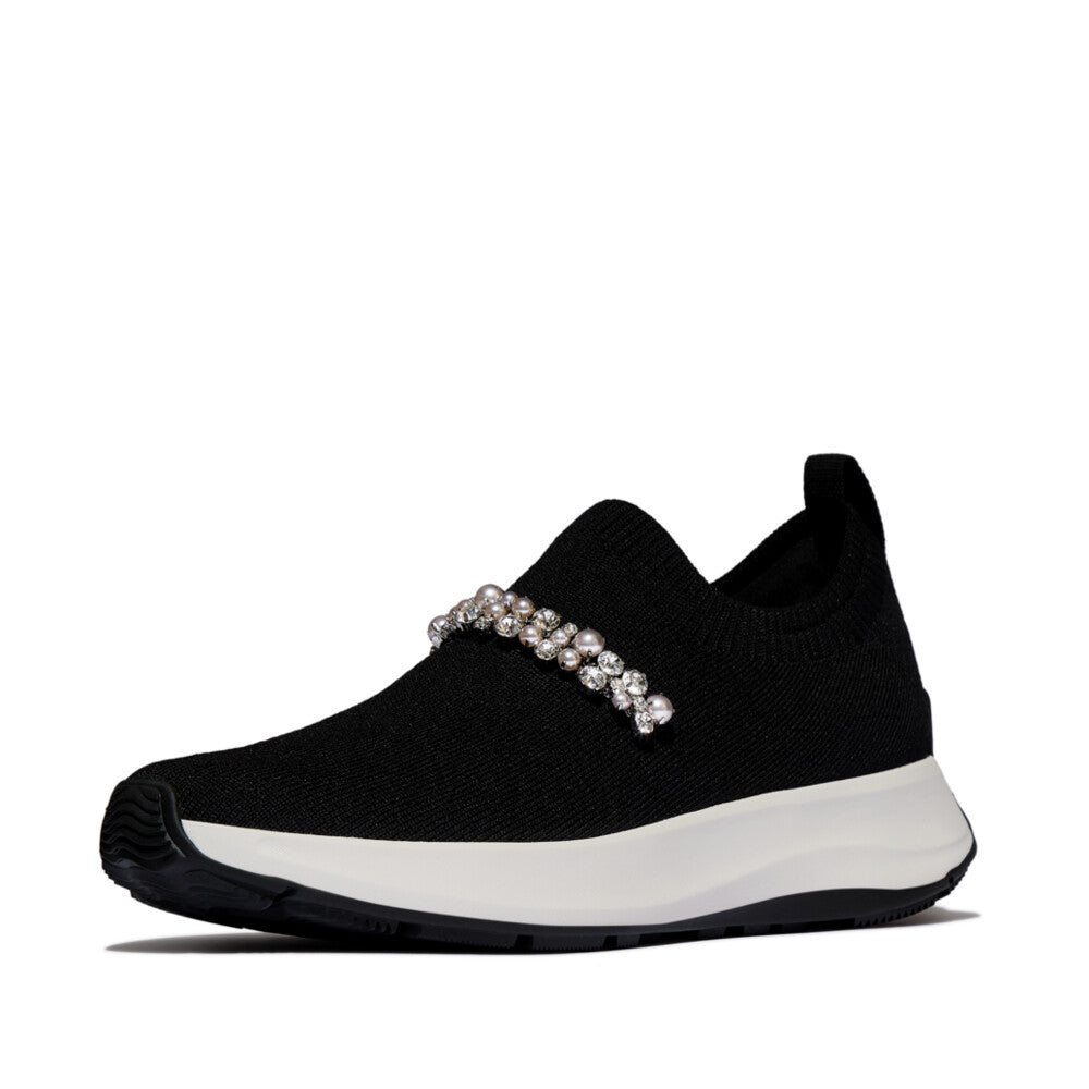 FITFLOP F-MODE Flow Pearl and Crystal Knit SNEAKER