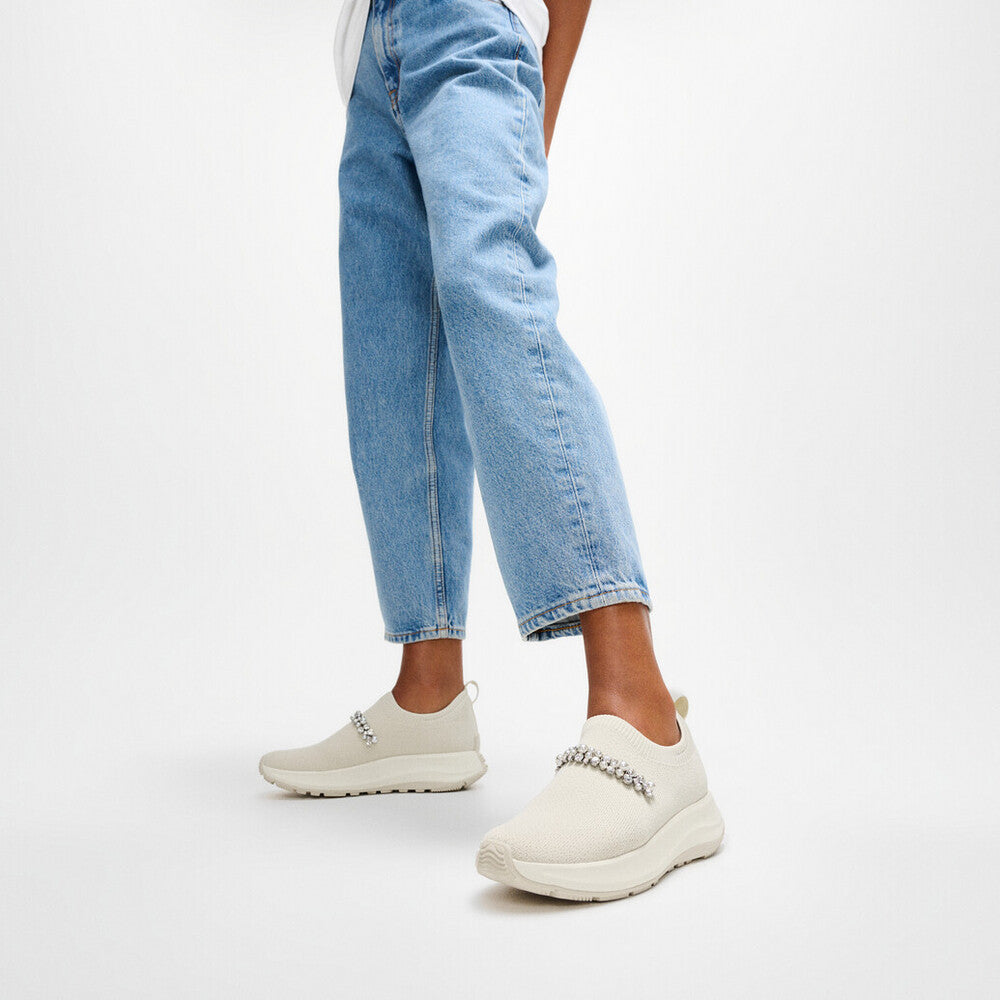 FITFLOP F-MODE Flow Pearl and Crystal Knit SNEAKER