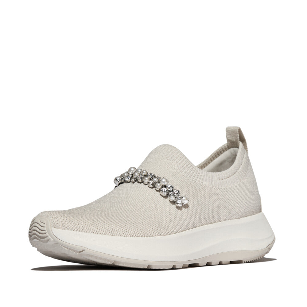 FITFLOP F-MODE Flow Pearl and Crystal Knit SNEAKER