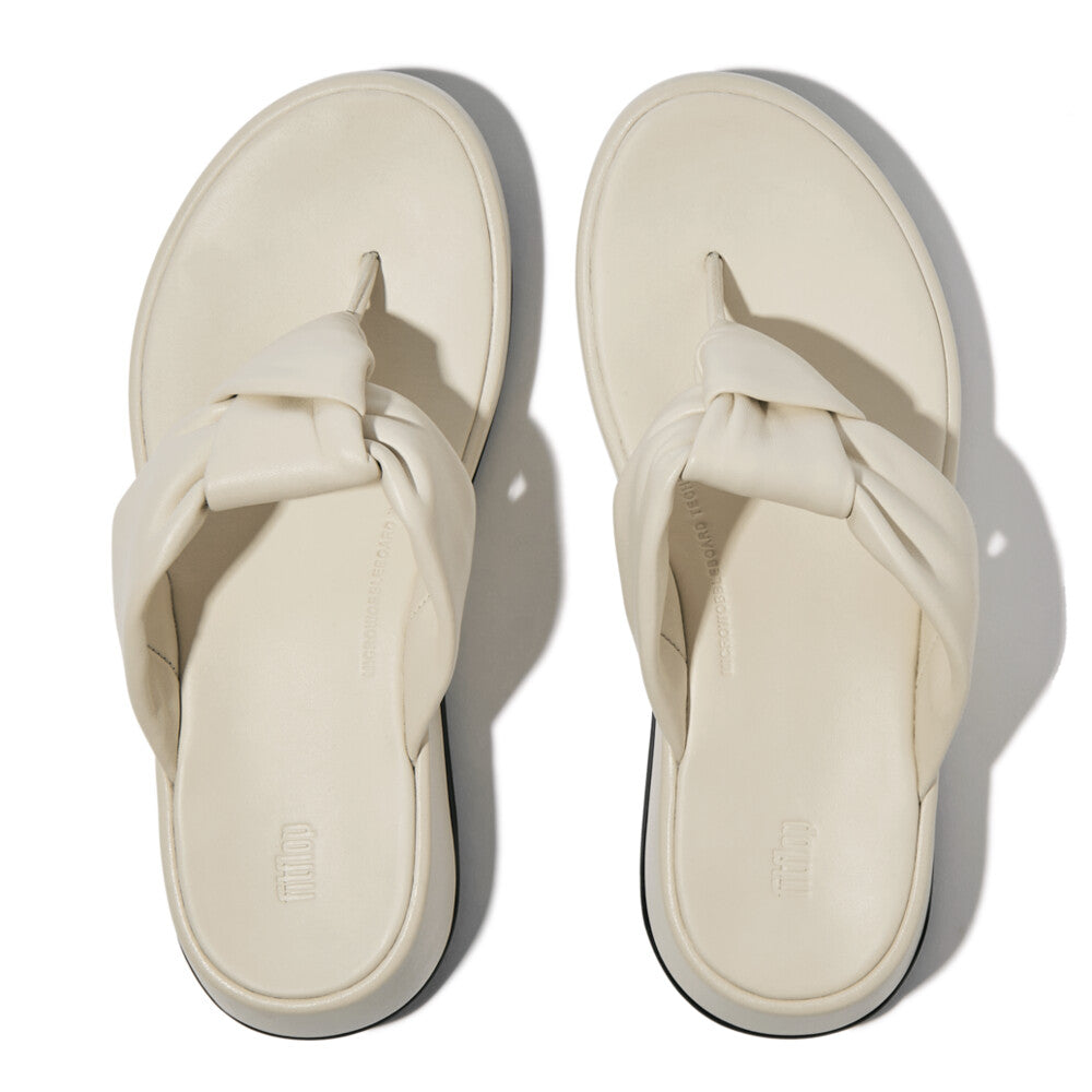 Knot Soft-Leather Flatform Toe-Post Sandals F-MODE Microwobbleboard