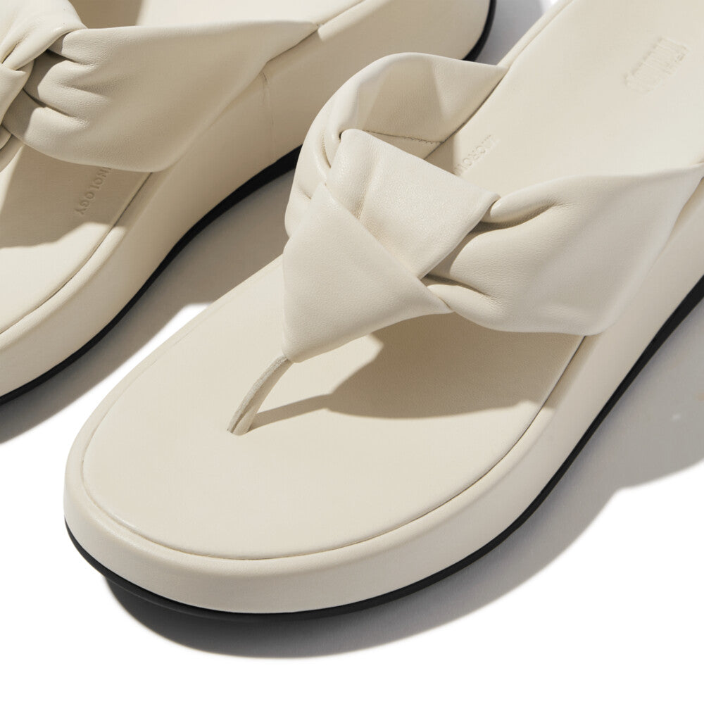 Knot Soft-Leather Flatform Toe-Post Sandals F-MODE Microwobbleboard