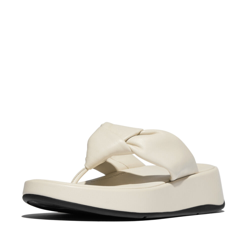 Knot Soft-Leather Flatform Toe-Post Sandals F-MODE Microwobbleboard