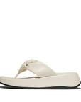 Knot Soft-Leather Flatform Toe-Post Sandals F-MODE Microwobbleboard Paris Beige 4