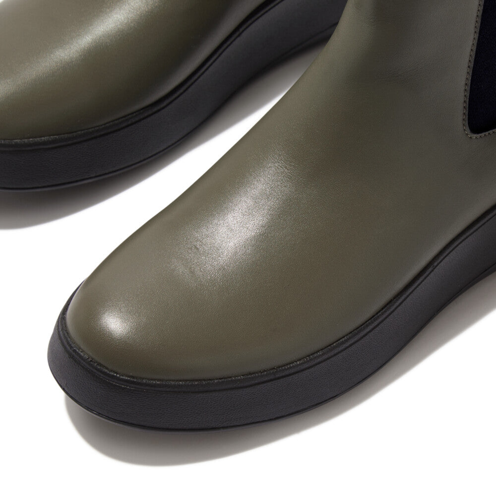 Leather Flatform Chelsea Boots F-MODE Microwobbleboard
