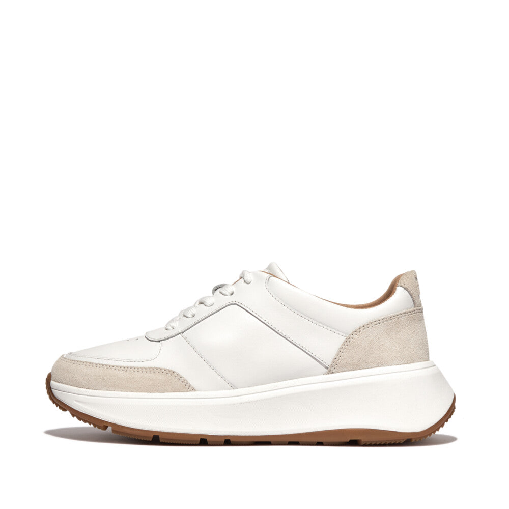 FitFlop FitFlop F-MODE Leather/Suede Flatform Trainers  Urban White 3 