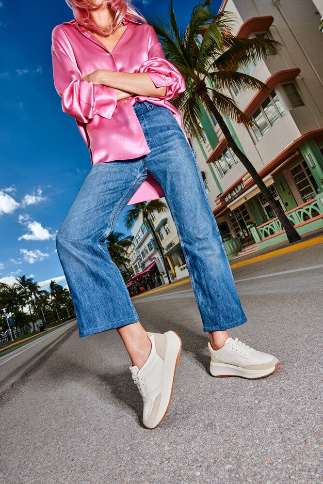 Leather/Suede Flatform Trainers F-MODE Microwobbleboard