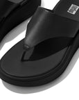 Leather Flatform Toe-Post Sandals F-MODE Microwobbleboard