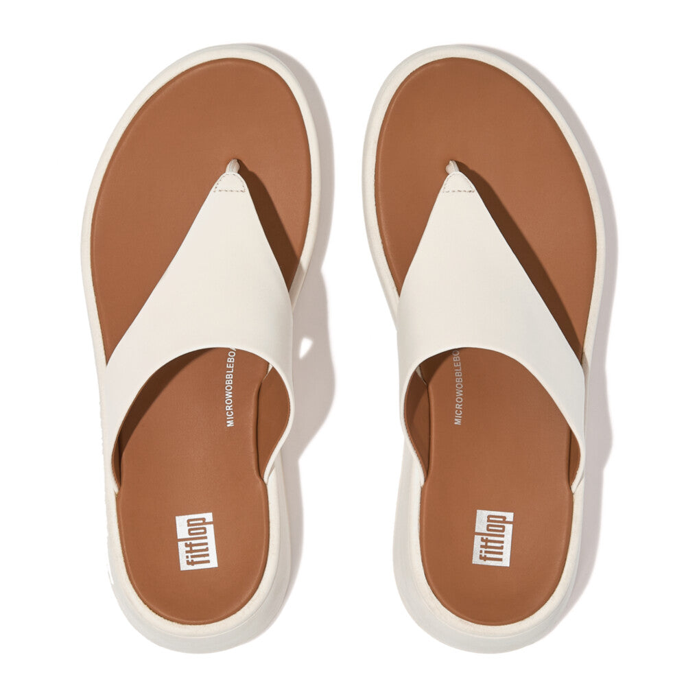 Leather Flatform Toe-Post Sandals F-MODE Microwobbleboard