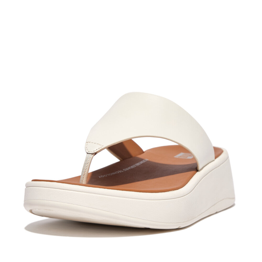 Leather Flatform Toe-Post Sandals F-MODE Microwobbleboard