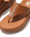 Leather/Cork Flatform Toe-Post Sandals F-MODE Microwobbleboard
