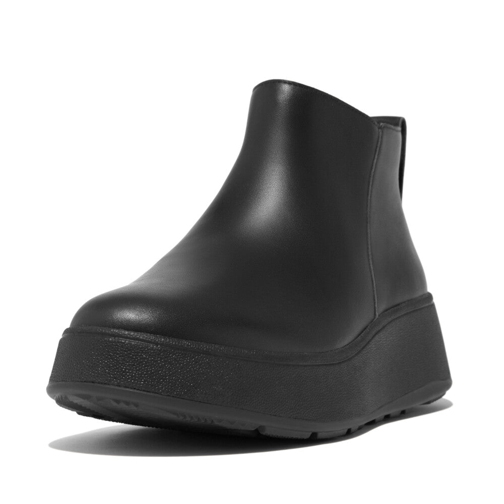Leather Flatform Zip Ankle Boots F-MODE Microwobbleboard