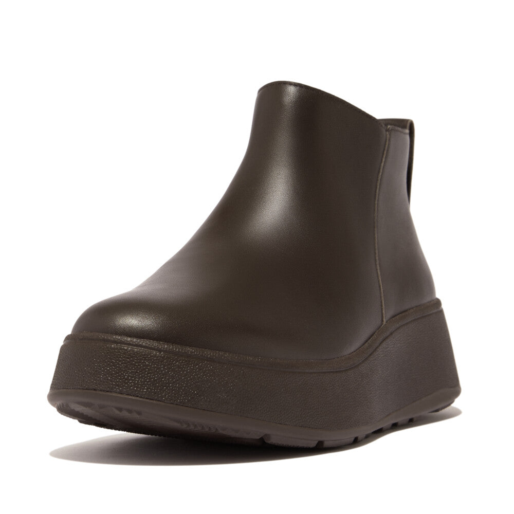 Leather Flatform Zip Ankle Boots F-MODE Microwobbleboard