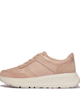 Leather/Suede Flatform Trainers F-MODE Microwobbleboard Classic Beige 4