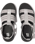 Metallic-Leather/Webbing Flatform Fisherman Sandals F-MODE Microwobbleboard