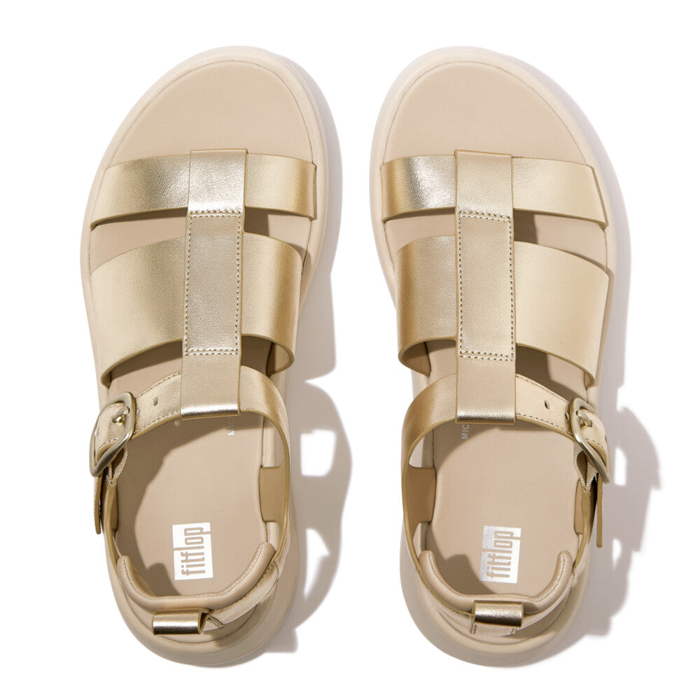 FitFlop FitFlop F-MODE Metallic Leather Flatform Fisherman Sandals Microwobbleboard