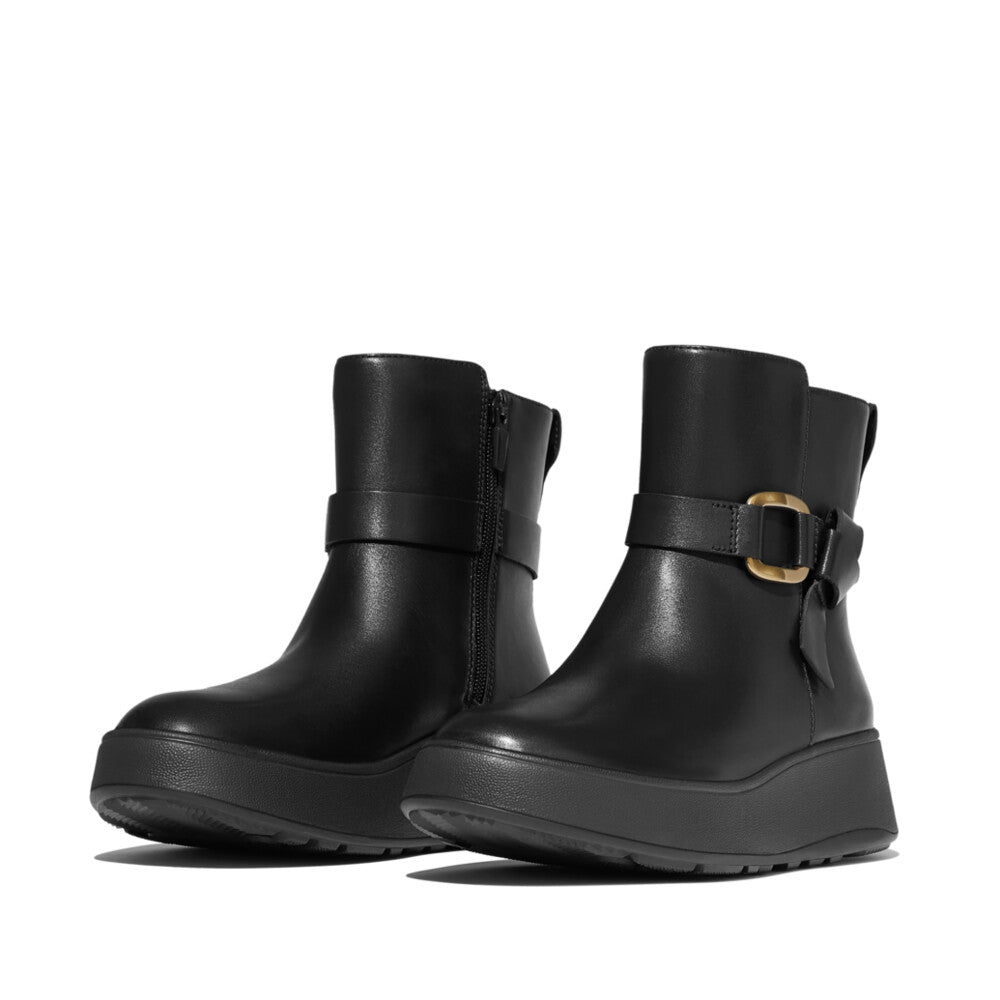 FitFlop F-MODE Square-Ring Leather Ankle Boots Boot