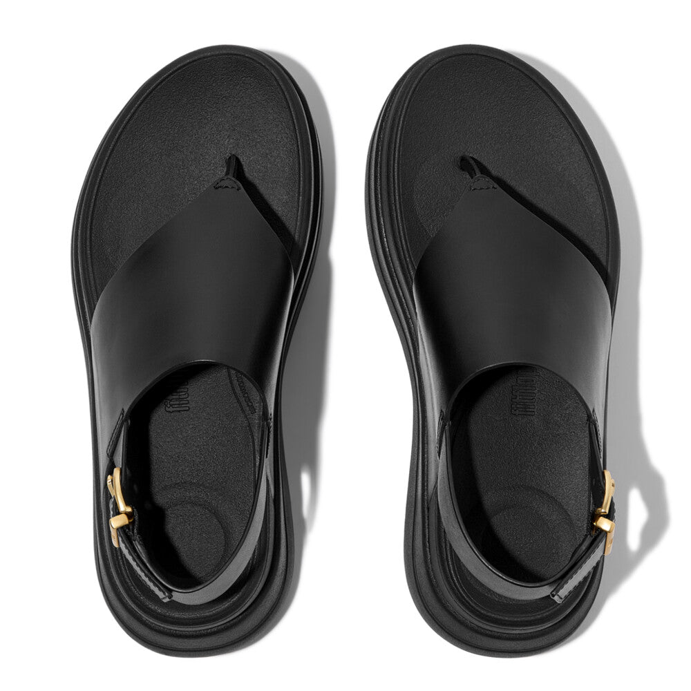 Stack Leather Back-Strap Toe-Post Sandals F-MODE Microwobbleboard