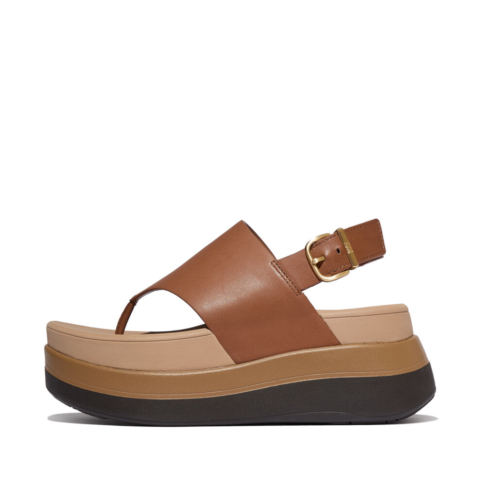 FitFlop F-MODE Stack Leather Back-Strap Toe-Post Sandals Sandal Deep Tan 4