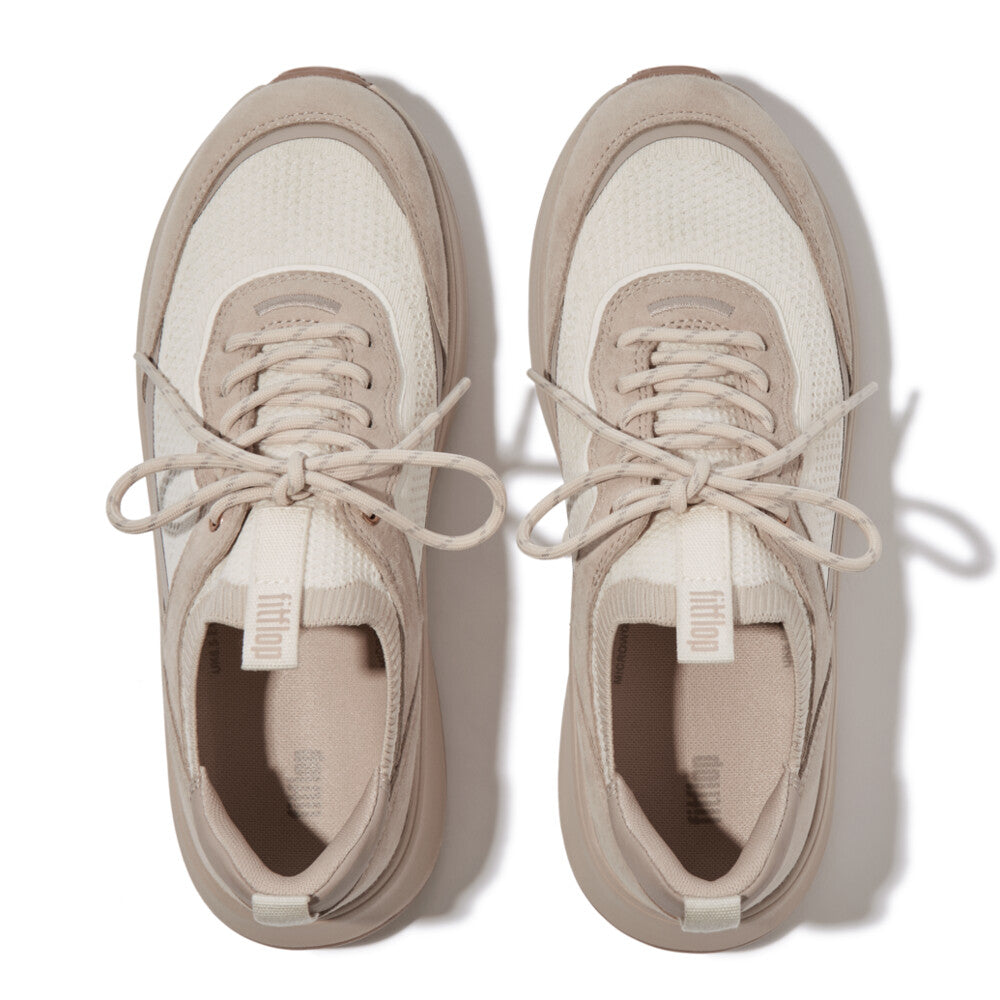 FitFlop F-MODE Knit/Suede Flatform Slip-On Trainers Sneaker