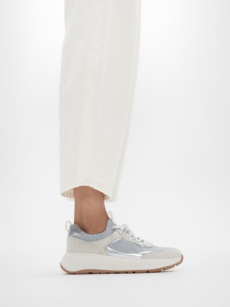 F-MODE Knit/Suede Flatform Slip-On Trainers - Trenton