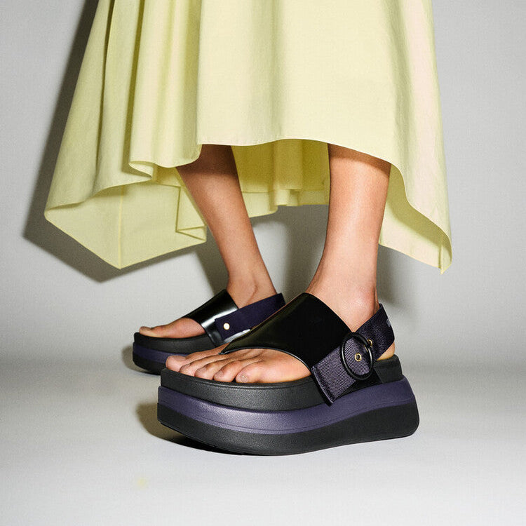 X Roksanda Leather/Webbing Sandals F-MODE Microwobbleboard