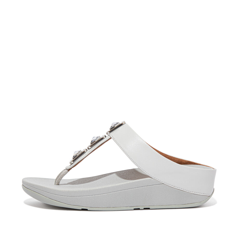 FitFlop FINO Crystal Lock Toe-Post Sandals Sandal Quiet Grey 4