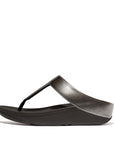 FitFlop FitFlop Fino Glitterdust Metallic Toe Post Sandal Pewter Black 3 