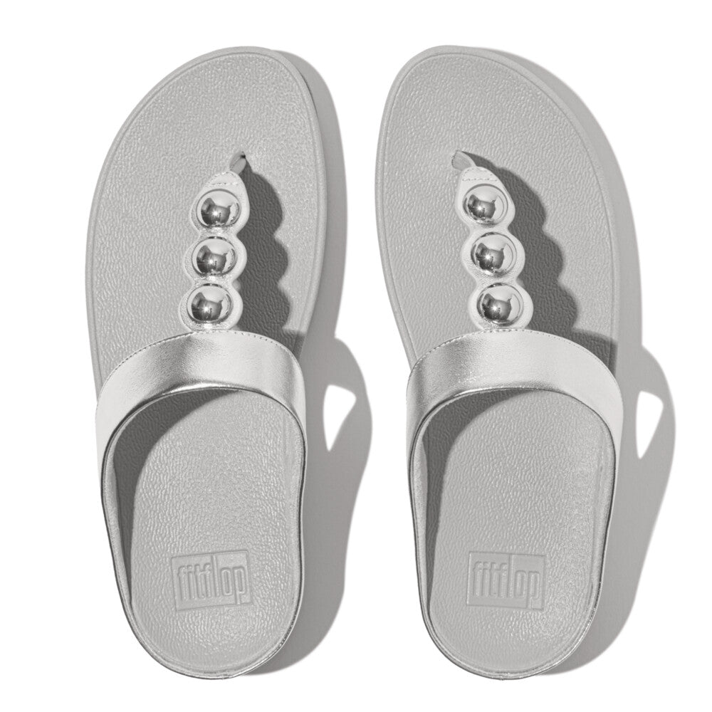 FitFlop FitFlop Fino Mirror-Dome Metalic-Leather Toe-Post Sandal   