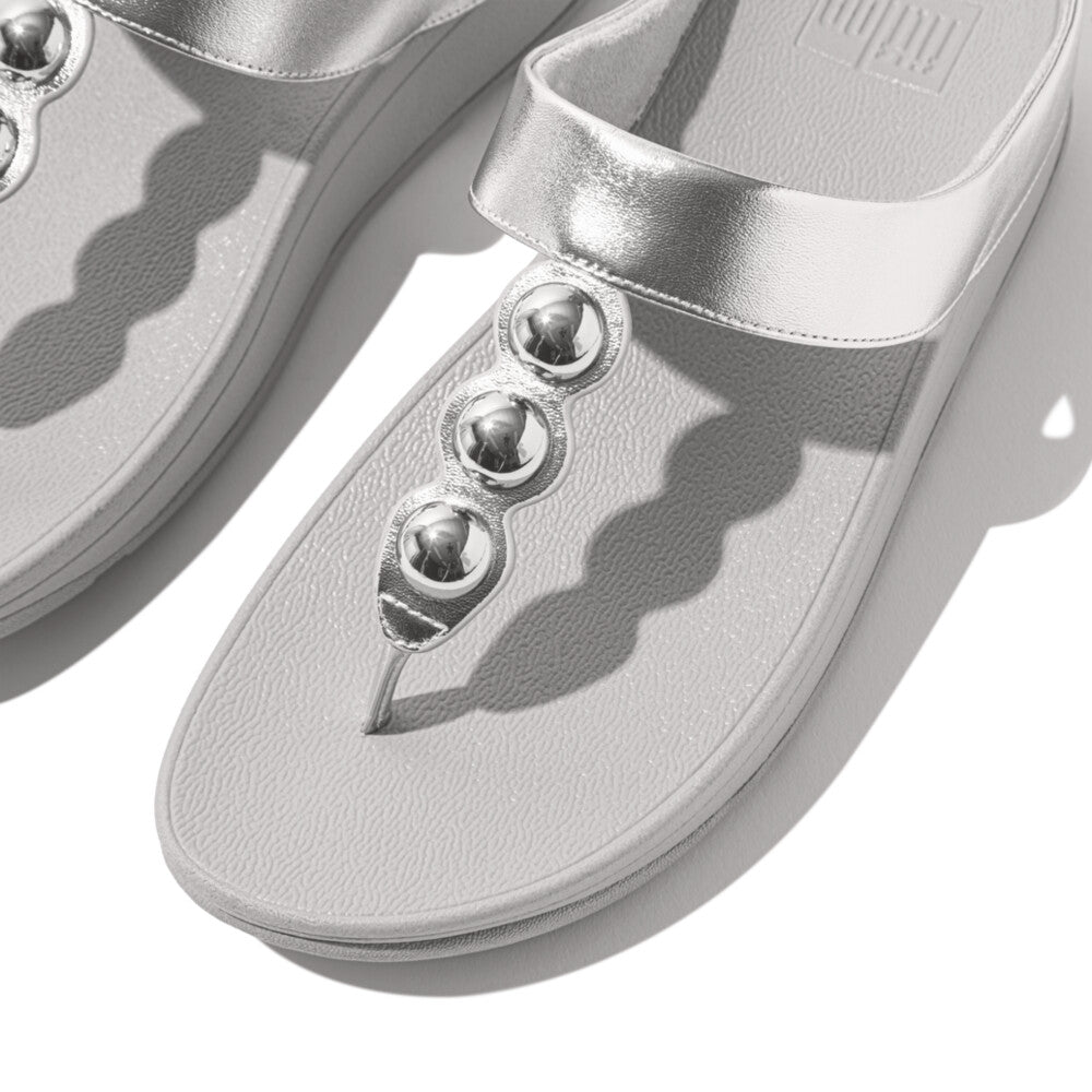 FitFlop FitFlop Fino Mirror-Dome Metalic-Leather Toe-Post Sandal   