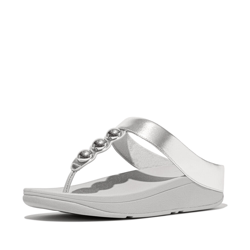 FitFlop FitFlop Fino Mirror-Dome Metalic-Leather Toe-Post Sandal   