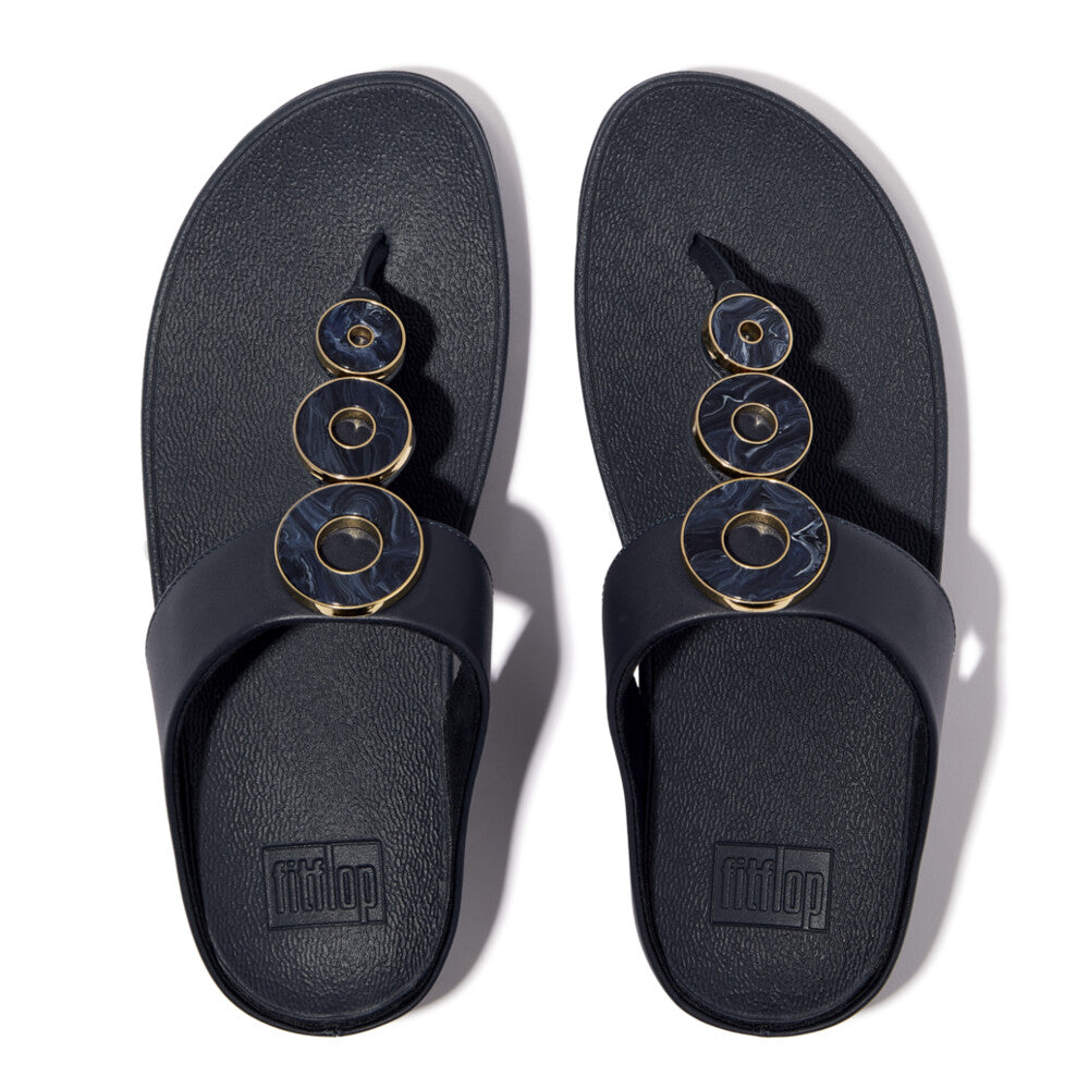 FitFlop FitFlop Fino Resin-Hoop Leather Toe-Post Sandals Sandal   