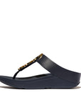 FitFlop FitFlop Fino Resin-Hoop Leather Toe-Post Sandals Sandal Midnight Navy 3 