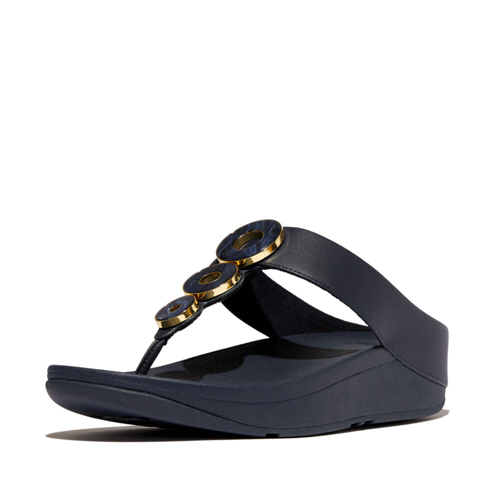 FitFlop FitFlop Fino Resin-Hoop Leather Toe-Post Sandals Sandal   