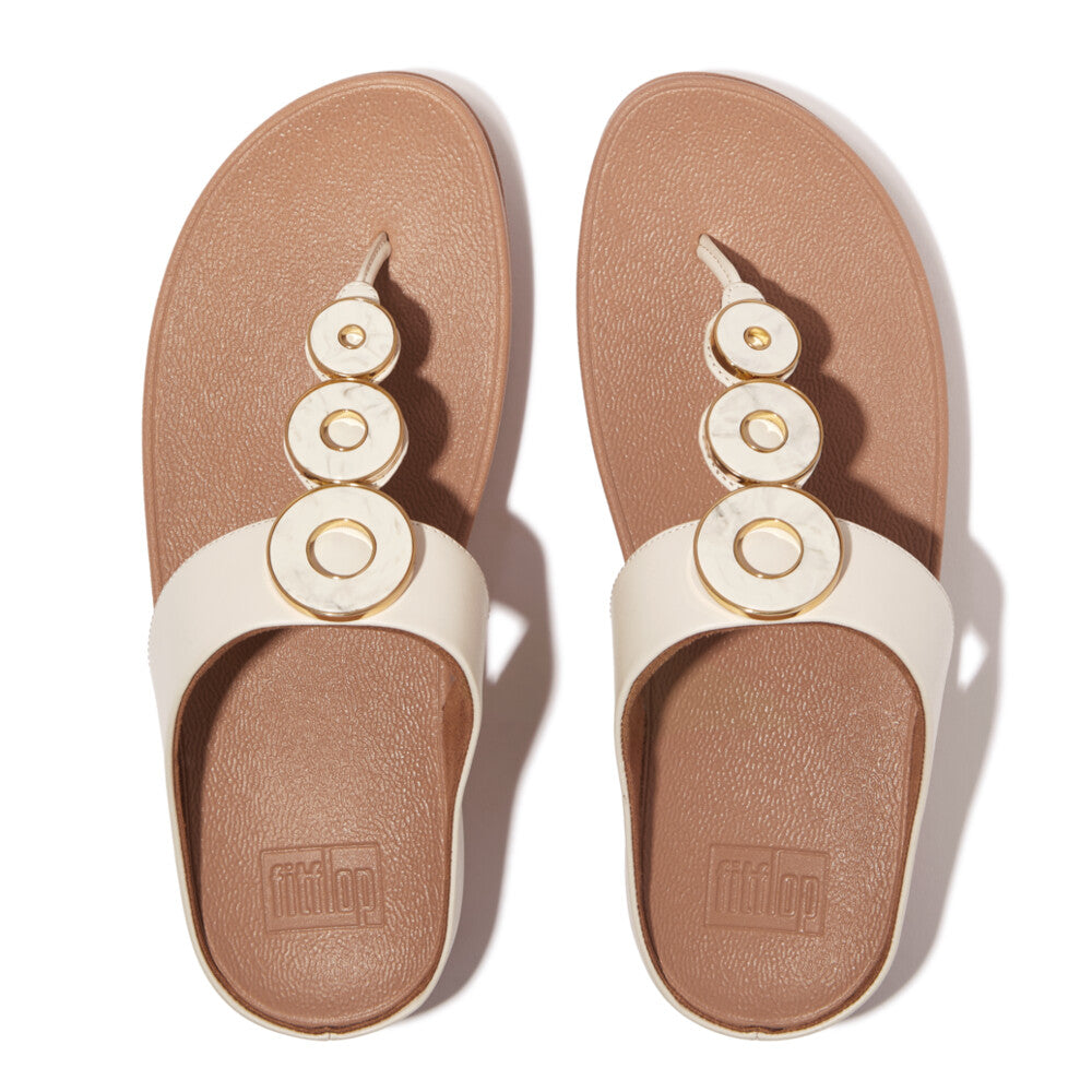 FitFlop FitFlop Fino Resin-Hoop Leather Toe-Post Sandals Sandal   